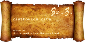 Zsatkovics Zita névjegykártya