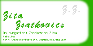 zita zsatkovics business card